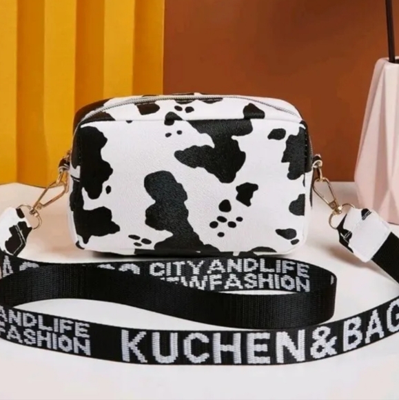 Ladys vynil cow small shoulder carry bag - Picture 1 of 1